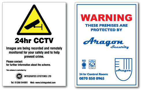 exterior CCTV warning signs